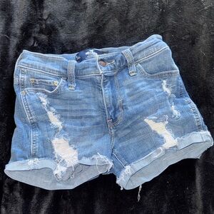 Hollister Ripped Blue Jean Shorts